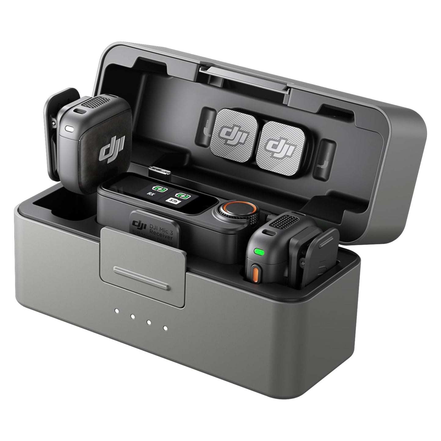 DJI Mic 3 (2 TX + 1 RX + Boîtier de Recharge), Microphone sans Fil