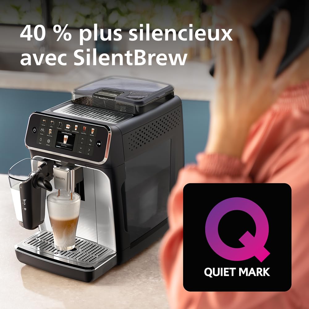 PHILIPS machine à café grain 5500, 20 boissons chaudes & glacées, LatteGo