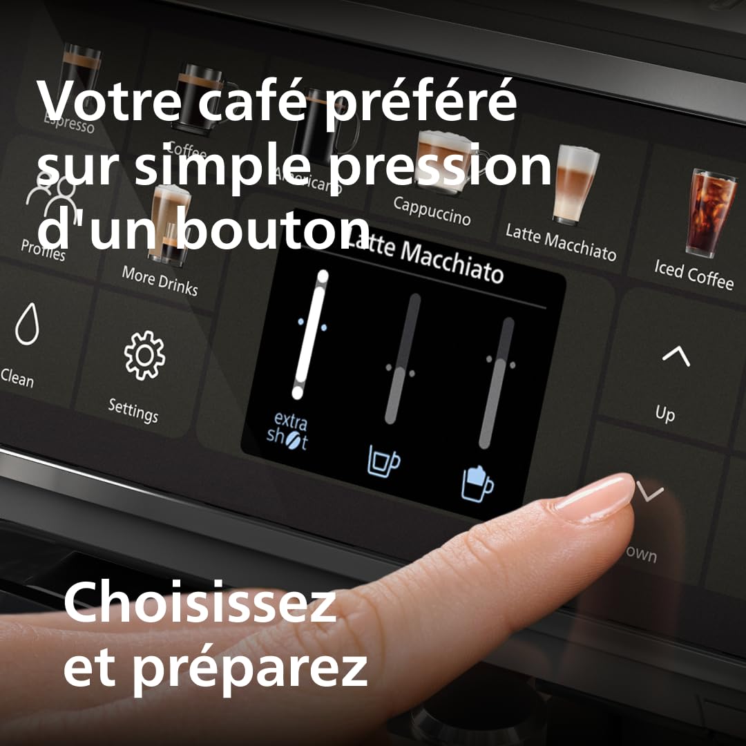 PHILIPS machine à café grain 5500, 20 boissons chaudes & glacées, LatteGo