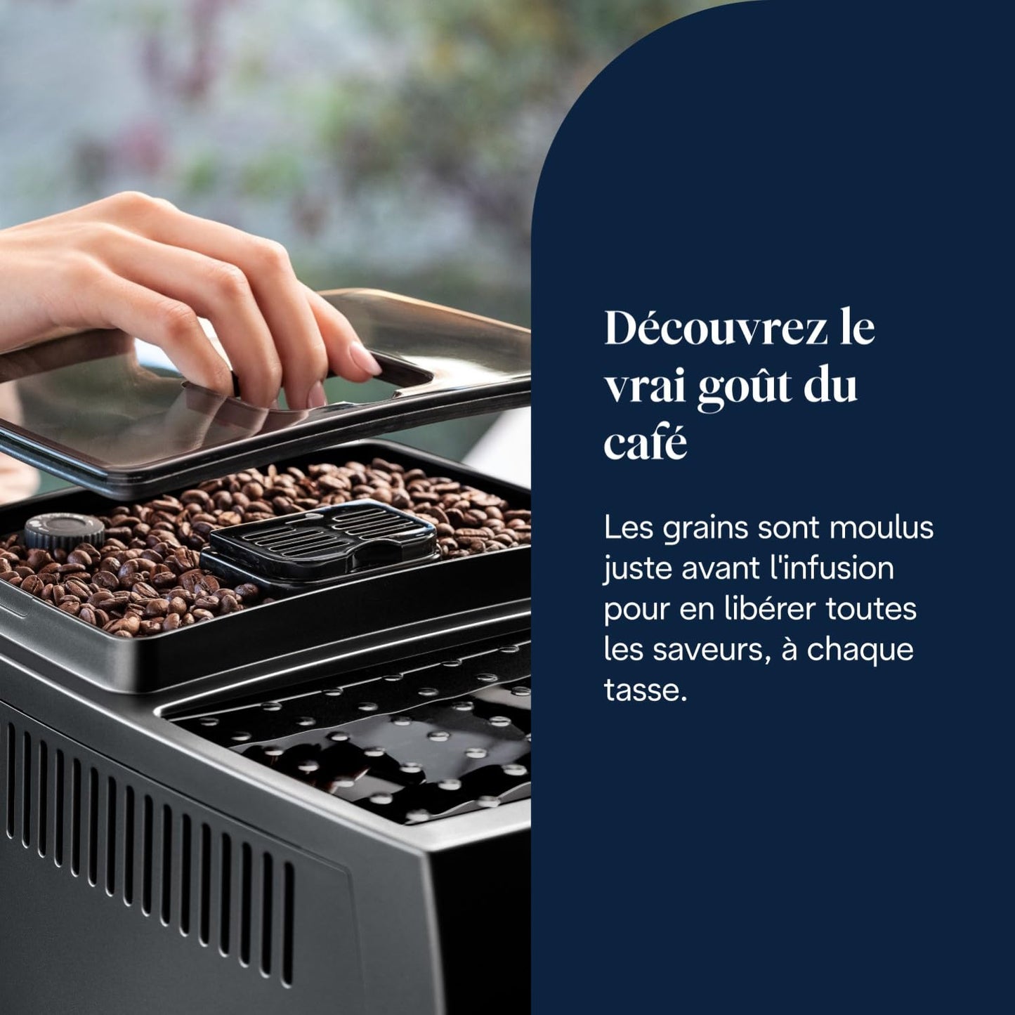 De’Longhi Magnifica S - Perfetto Machine à Café Automatique avec Mousseur à Lait Manuel, Machine à Espresso et Cappuccino, Panneau de Commande avec Boutons, Noir (ECAM11.112.B)