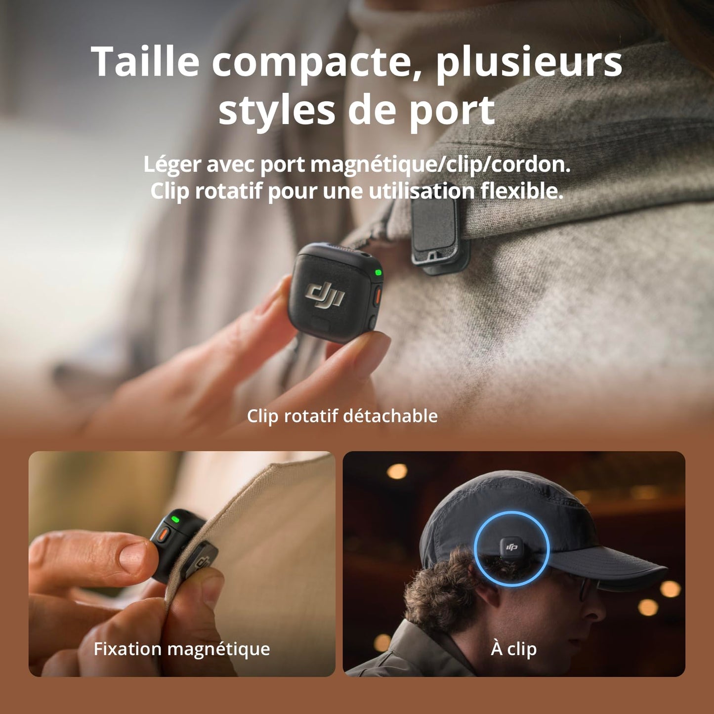 DJI Mic 3 (2 TX + 1 RX + Boîtier de Recharge), Microphone sans Fil