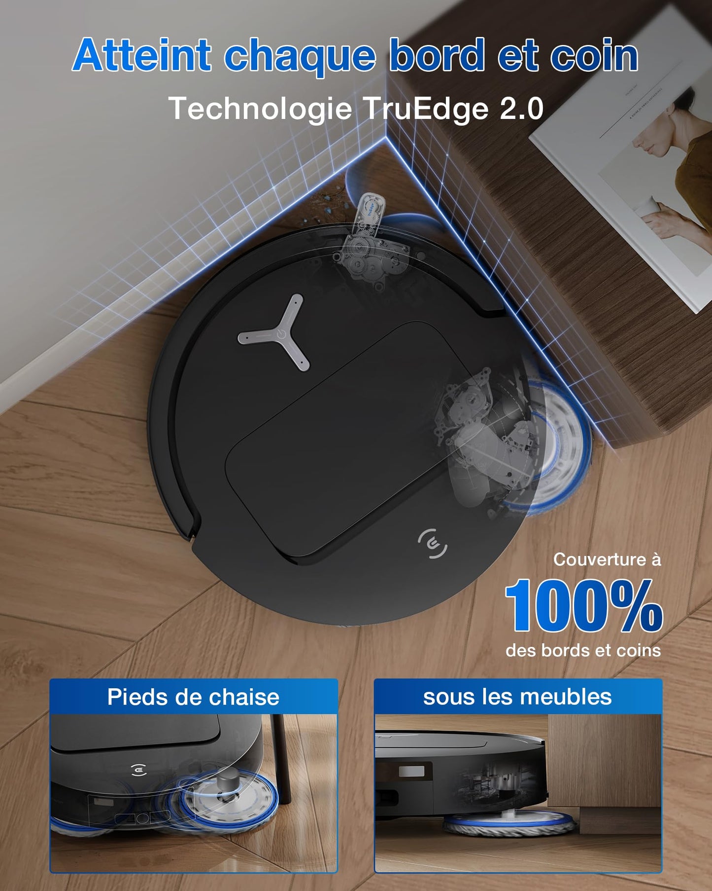 ECOVACS T50 Omni GEN2 Robot Aspirateur Laveur 21000Pa Extensible AIVI 81mm