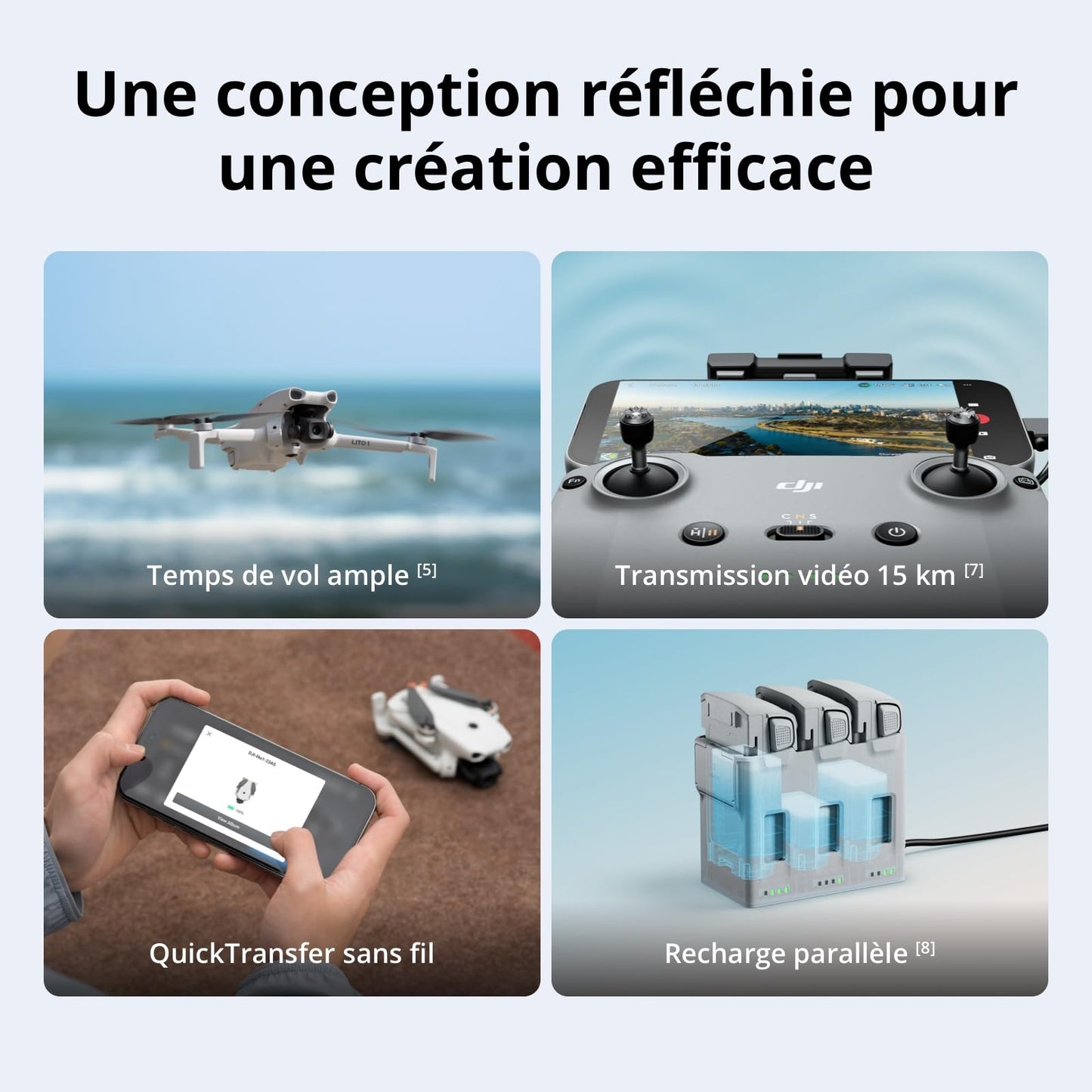 DJI Lito 1 (DJI RC-N3) Bundle 2 batteries, Version améliorée de Mini 4K