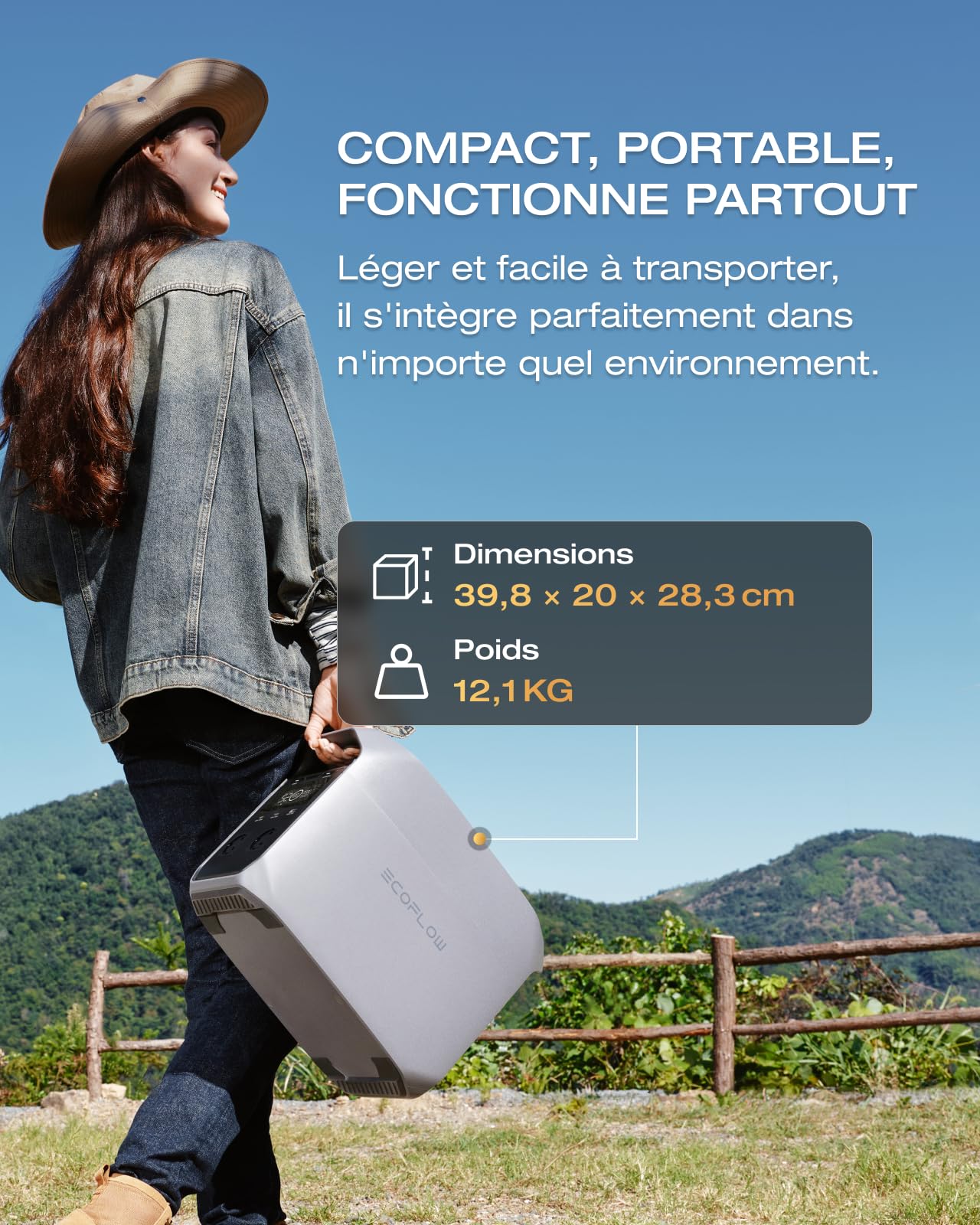 Station électrique portable ECOFLOW DELTA 3 Classic 1024Wh, Batterie LFP