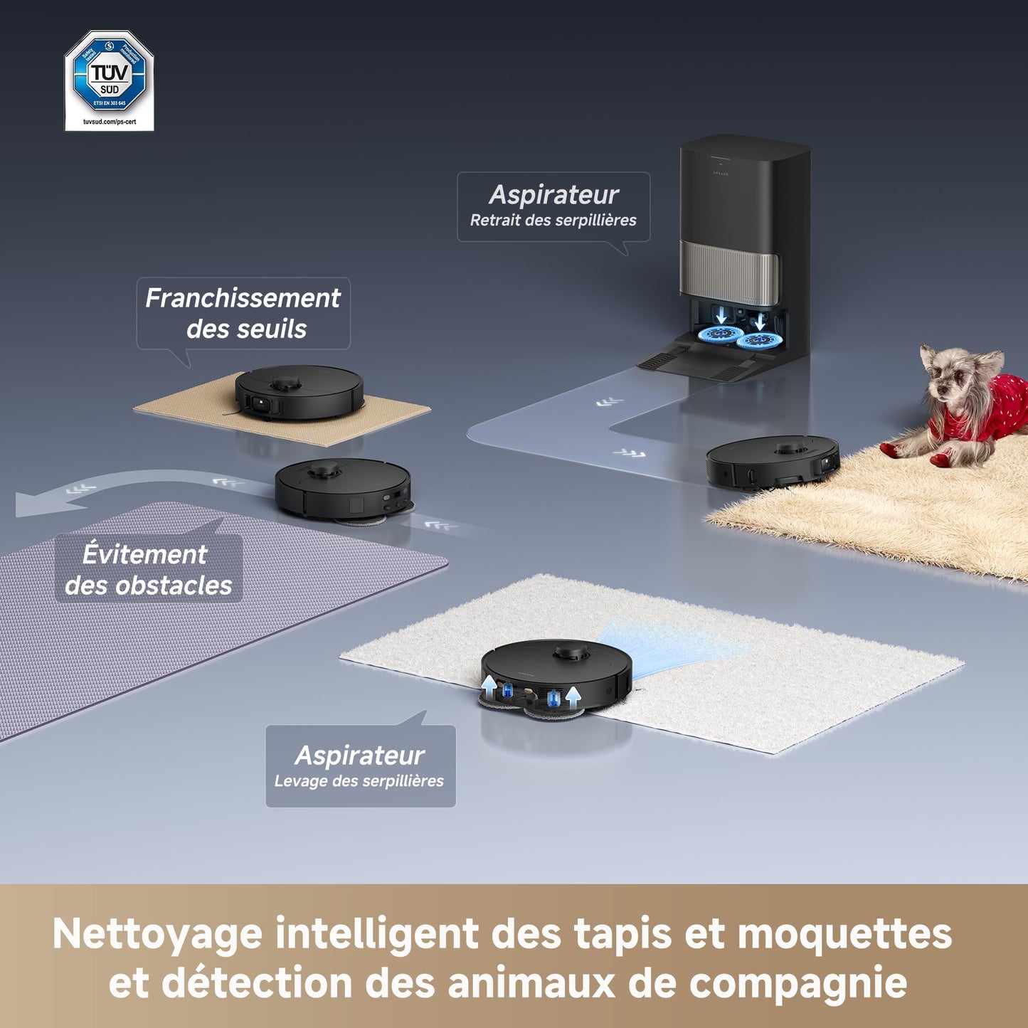 dreame L40s Pro Ultra Robot Aspirateur Laveur avec Aspiration 19 000 Pa