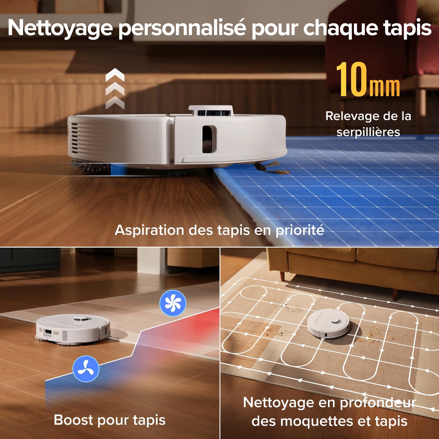 roborock Qrevo S Pro Set Robot Aspirateur Laveur, Anti-enchevêtrements