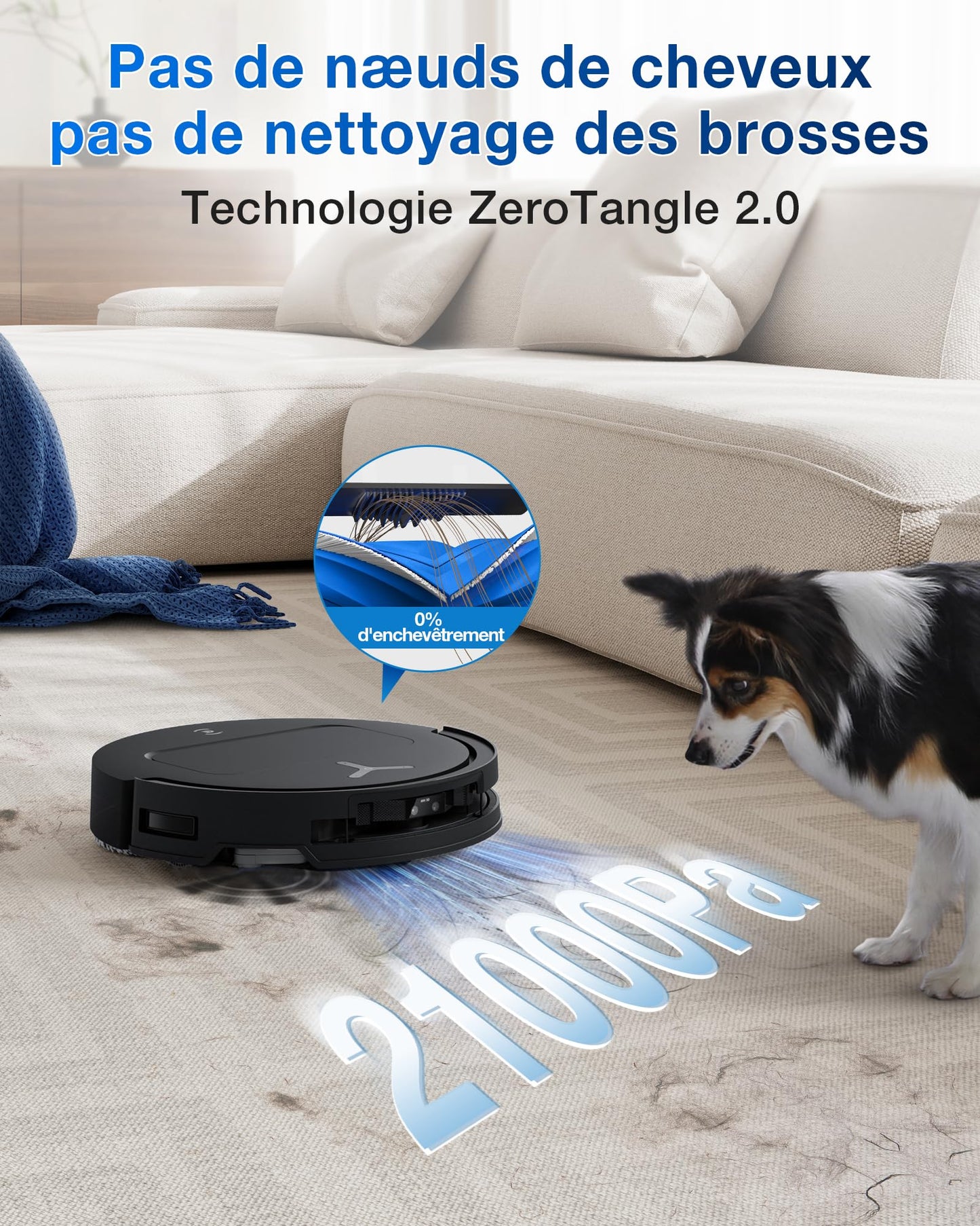 ECOVACS T50 Omni GEN2 Robot Aspirateur Laveur 21000Pa Extensible AIVI 81mm