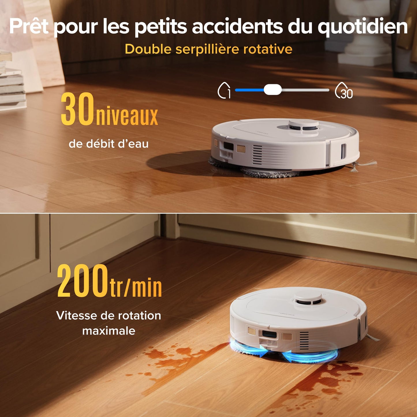 roborock Qrevo S Pro Set Robot Aspirateur Laveur, Anti-enchevêtrements