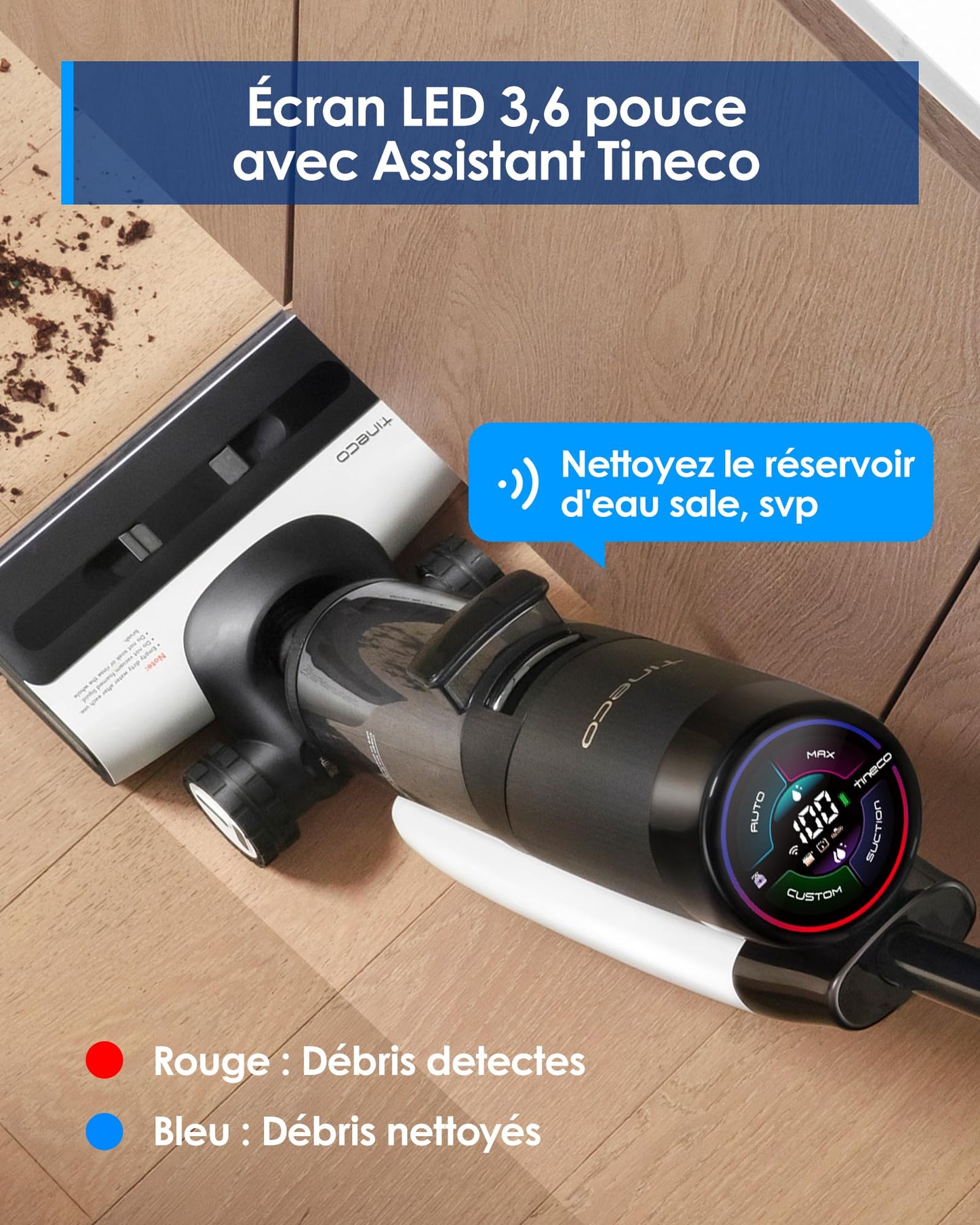 Tineco Floor One S7 Pro Aspirateur Laveur, SmoothPower, Éclairage LED