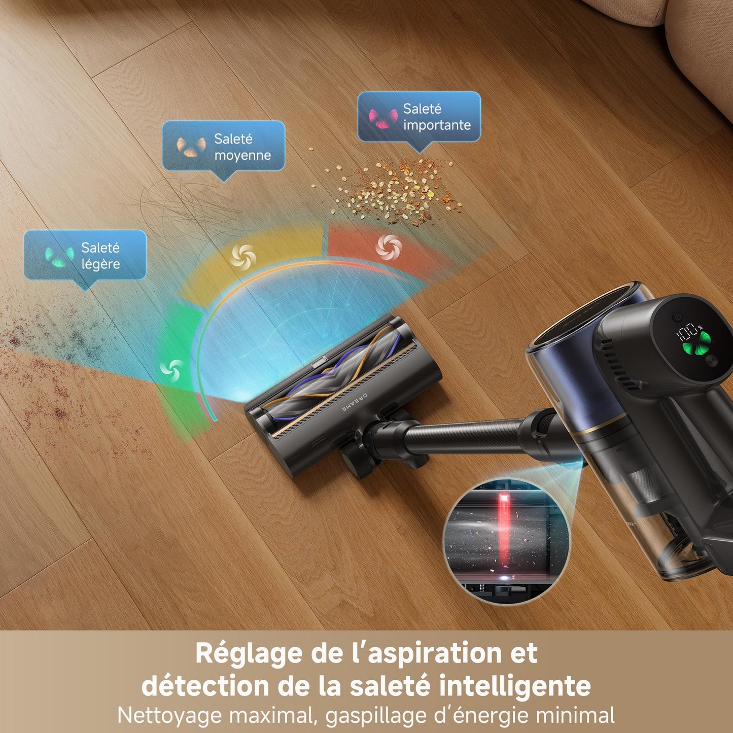 dreame R20 Pro-A Aspirateur Balai sans Fil, 26 000 PA/200AW,Papliable à 90°